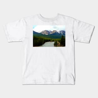 Canadian Rocky Mountains Bow River Banff Alberta Canada Kids T-Shirt